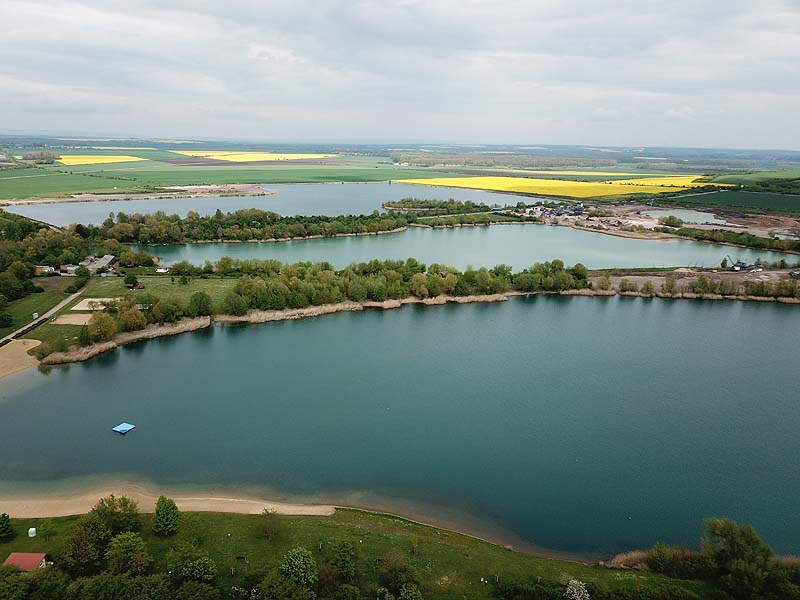 Luftaufnahme, Luftbild vom Strandbad Erfurt-Stotternheim in Thüringen