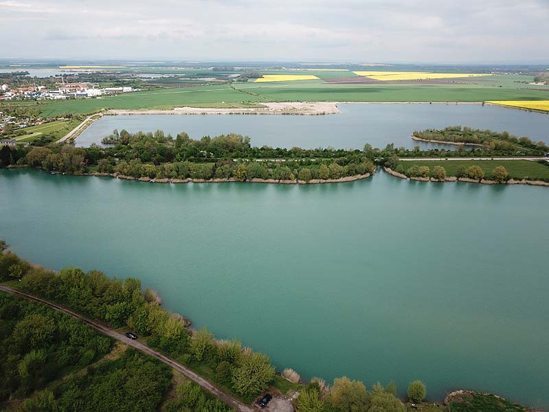 Luftaufnahme, Luftbild vom Strandbad Erfurt-Stotternheim in Thüringen