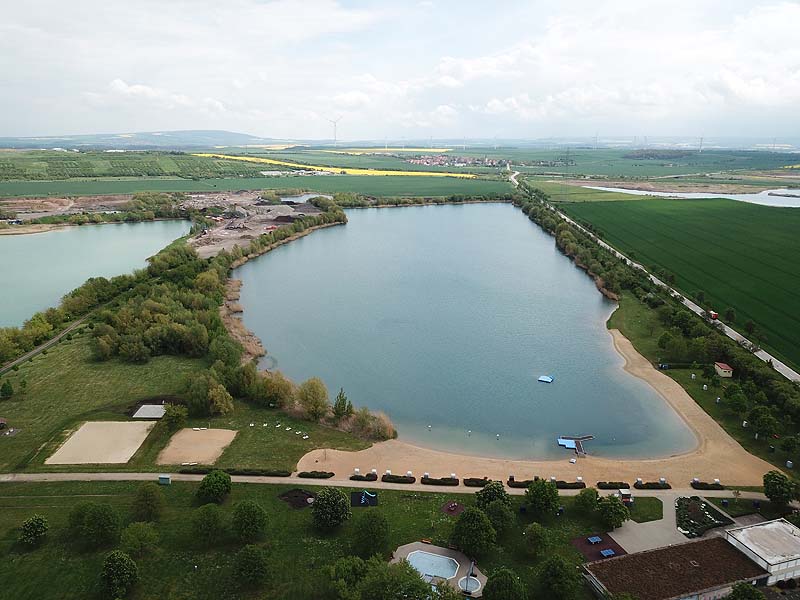 Luftaufnahme, Luftbild vom Strandbad Erfurt-Stotternheim in Thüringen