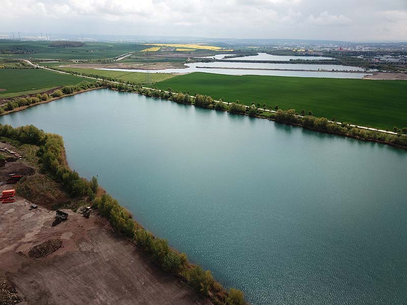 Luftaufnahme, Luftbild vom Strandbad Erfurt-Stotternheim in Thüringen