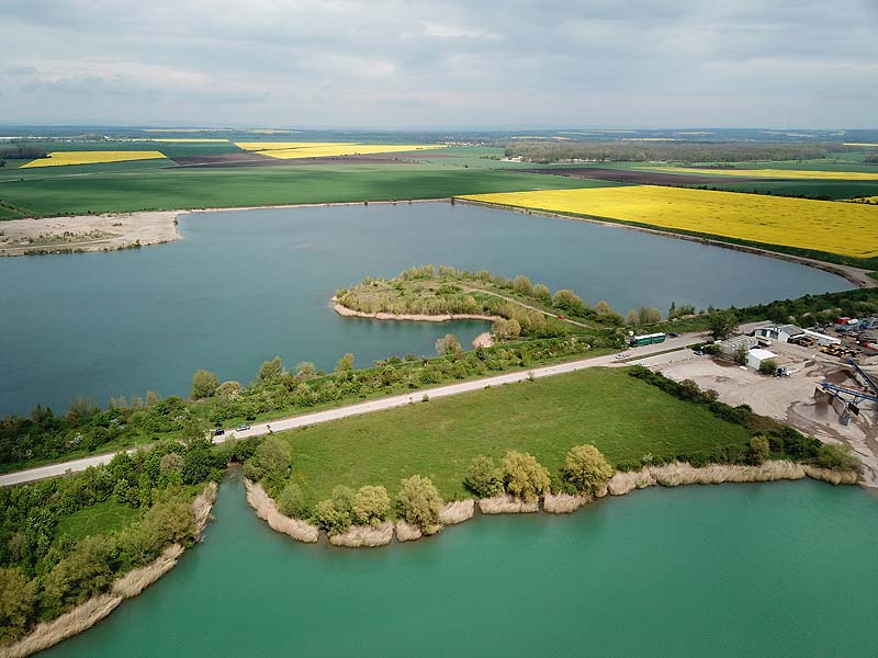 Luftaufnahme, Luftbild vom Strandbad Erfurt-Stotternheim in Thüringen