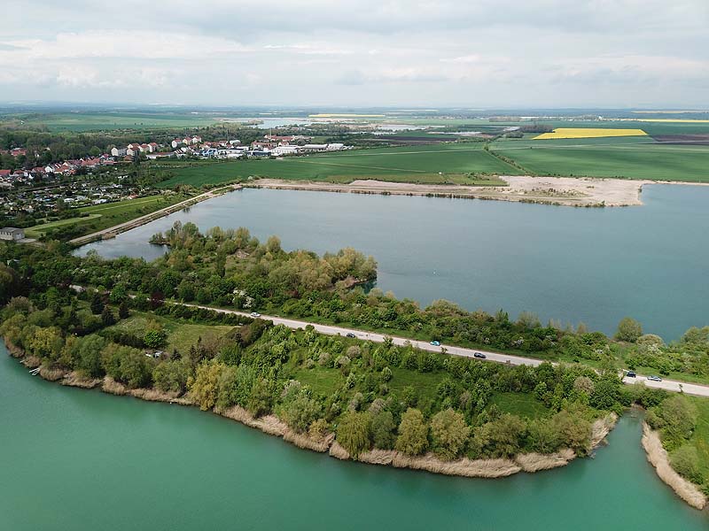 Luftaufnahme, Luftbild vom Strandbad Erfurt-Stotternheim in Thüringen