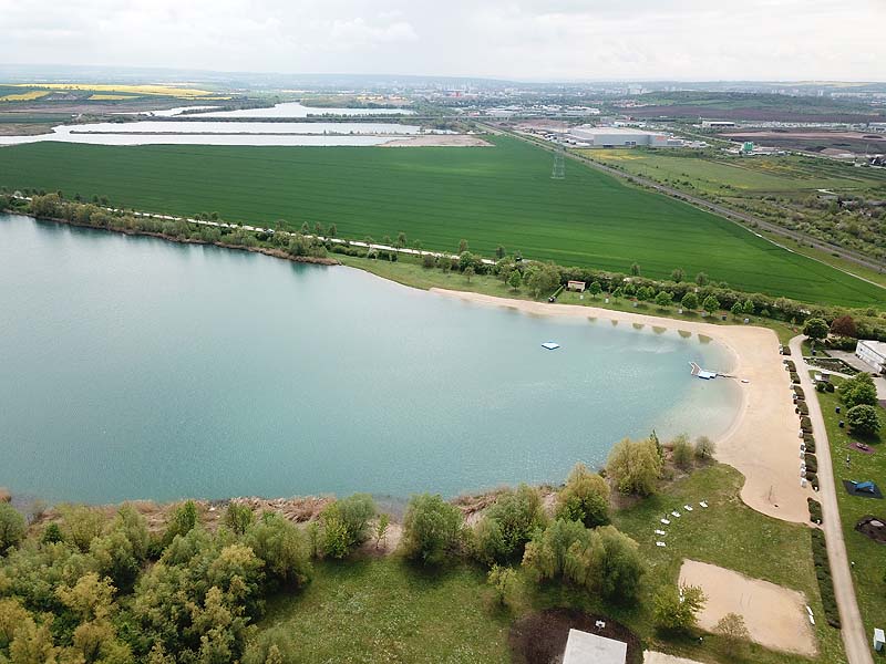 Luftaufnahme, Luftbild vom Strandbad Erfurt-Stotternheim in Thüringen