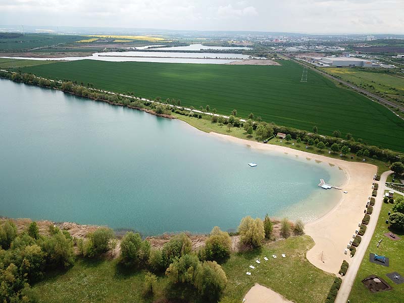 Luftaufnahme, Luftbild vom Strandbad Erfurt-Stotternheim in Thüringen