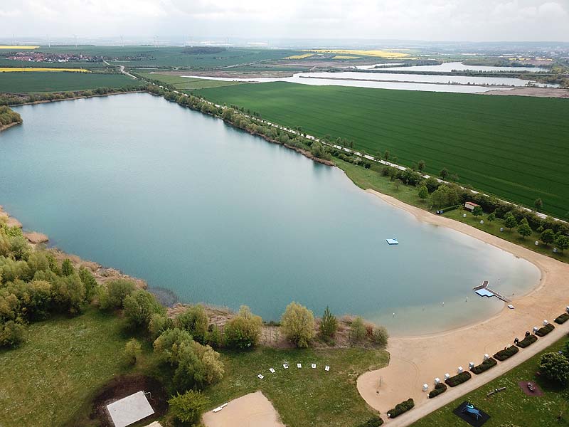 Luftaufnahme, Luftbild vom Strandbad Erfurt-Stotternheim in Thüringen