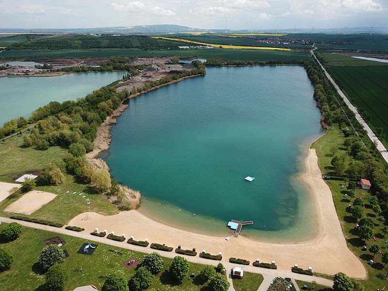 Luftaufnahme, Luftbild vom Strandbad Erfurt-Stotternheim in Thüringen