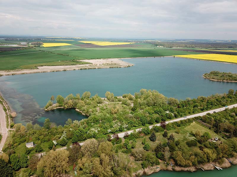 Luftaufnahme, Luftbild vom Strandbad Erfurt-Stotternheim in Thüringen