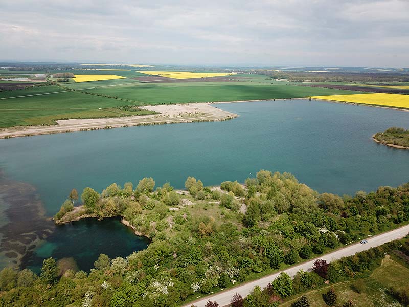 Luftaufnahme, Luftbild vom Strandbad Erfurt-Stotternheim in Thüringen