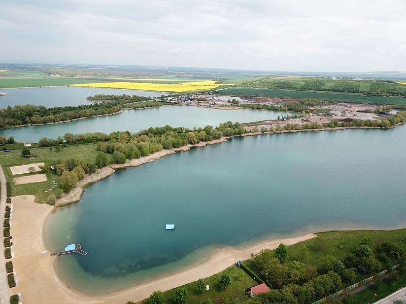 Luftaufnahme, Luftbild vom Strandbad Erfurt-Stotternheim in Thüringen