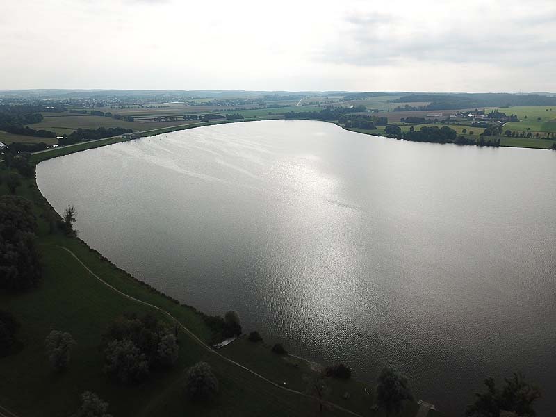 Luftaufnahme, Luftbild vom Vilstalsee in Marklkofen