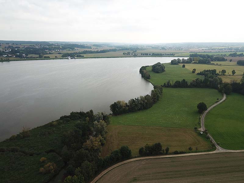 Luftaufnahme, Luftbild vom Vilstalsee in Marklkofen