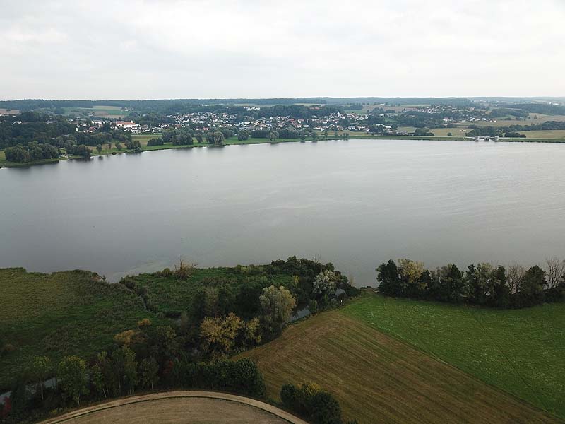 Luftaufnahme, Luftbild vom Vilstalsee in Marklkofen