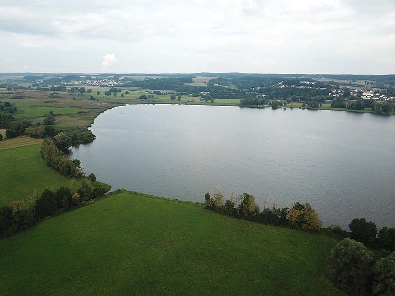 Luftaufnahme, Luftbild vom Vilstalsee in Marklkofen