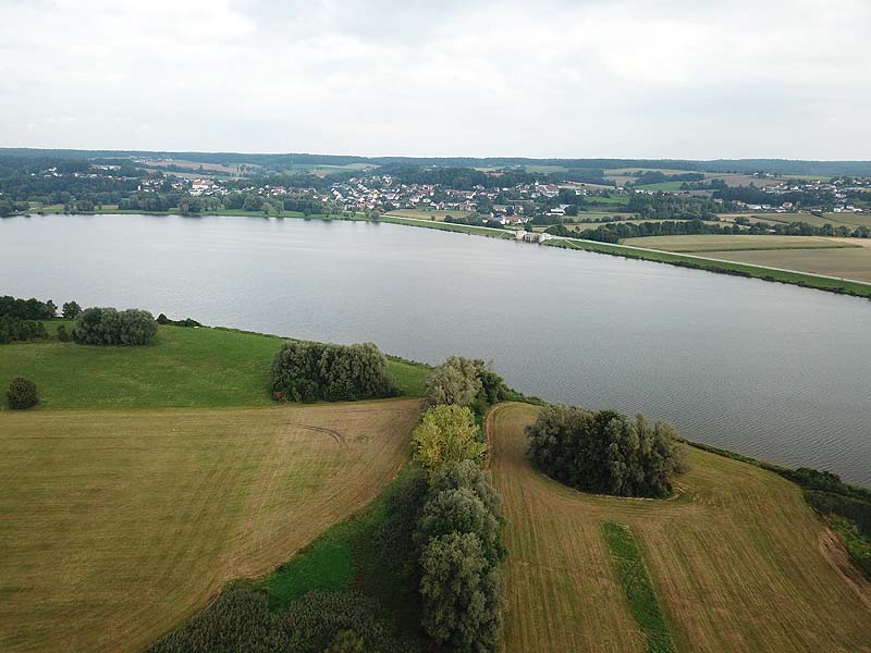 Luftaufnahme, Luftbild vom Vilstalsee in Marklkofen