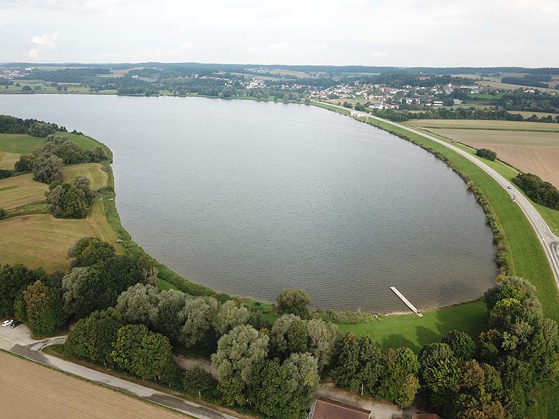 Luftaufnahme, Luftbild vom Vilstalsee in Marklkofen
