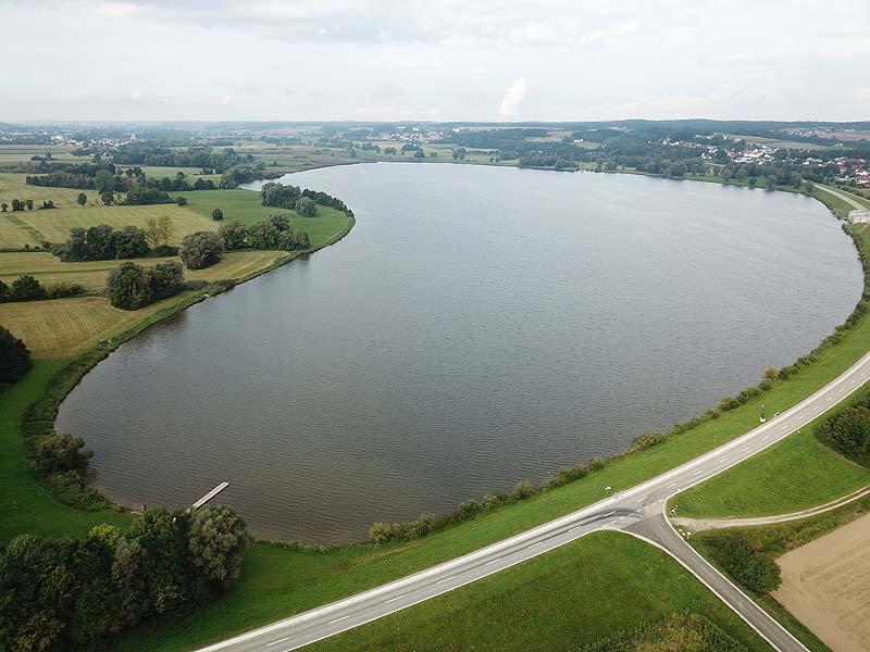 Luftaufnahme, Luftbild vom Vilstalsee in Marklkofen