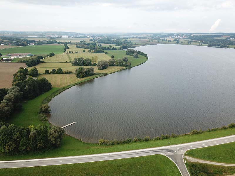 Luftaufnahme, Luftbild vom Vilstalsee in Marklkofen
