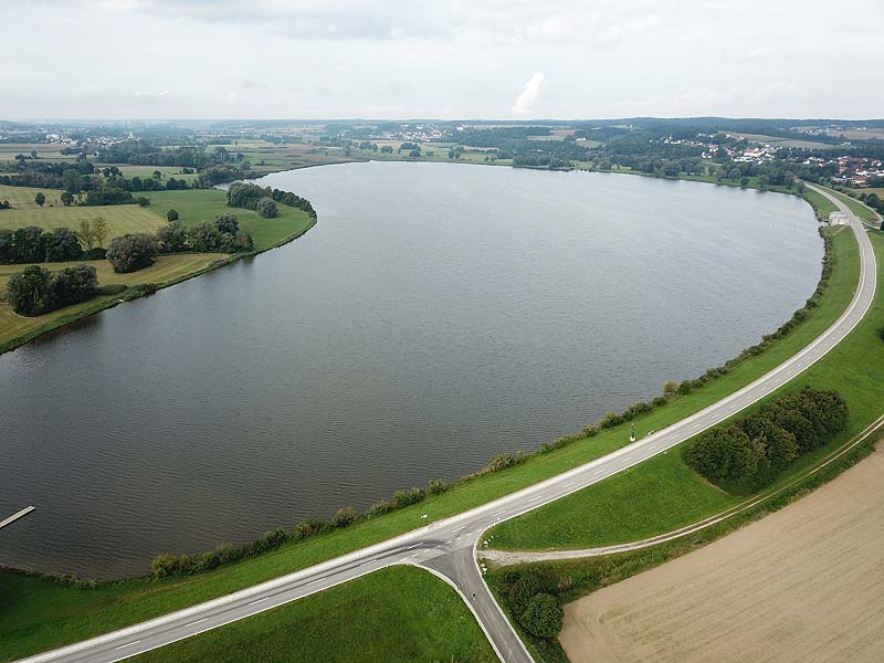 Luftaufnahme, Luftbild vom Vilstalsee in Marklkofen