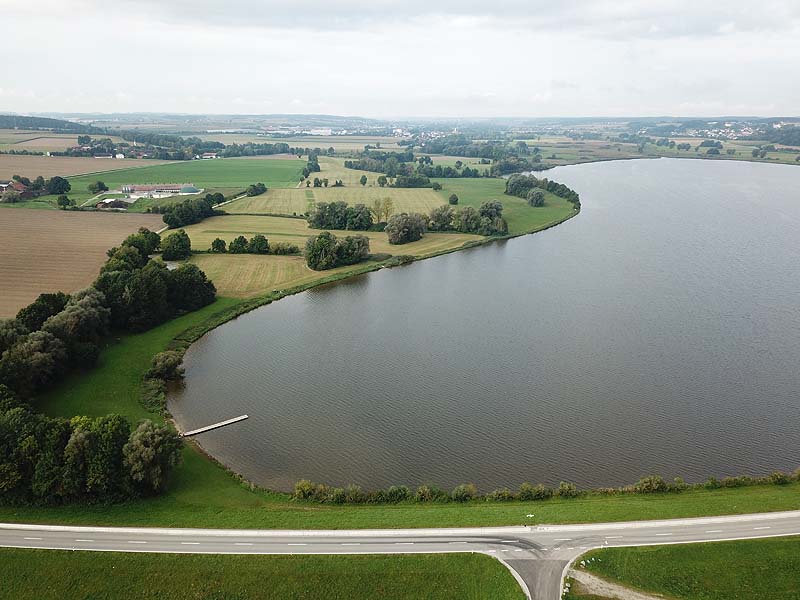 Luftaufnahme, Luftbild vom Vilstalsee in Marklkofen
