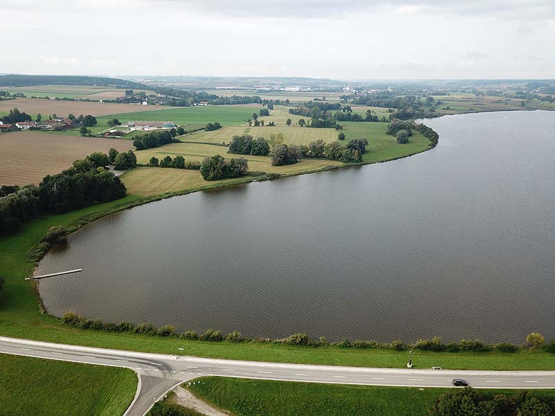Luftaufnahme, Luftbild vom Vilstalsee in Marklkofen
