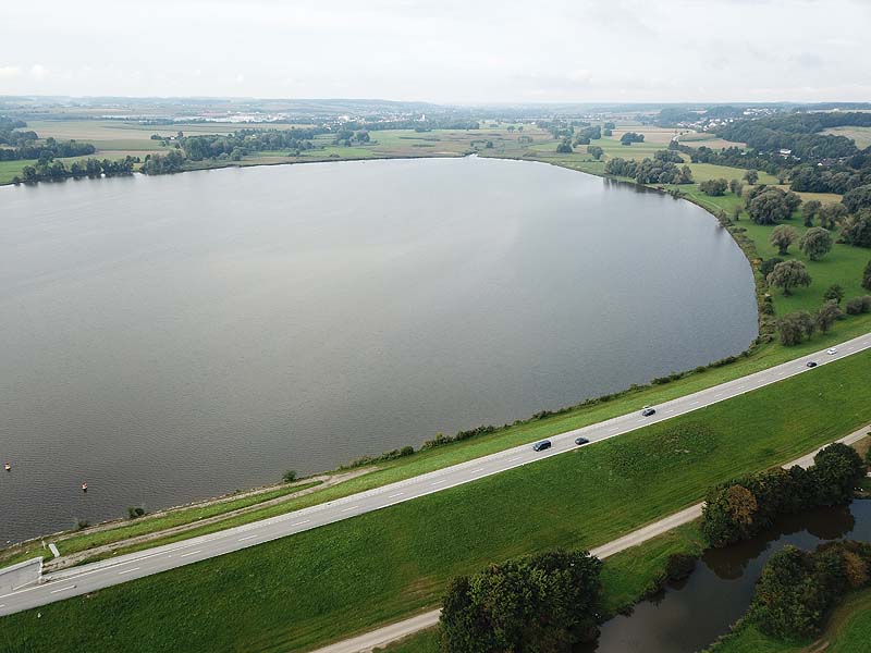 Luftaufnahme, Luftbild vom Vilstalsee in Marklkofen