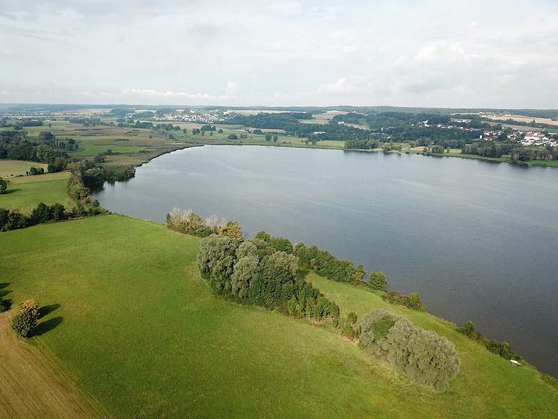Luftaufnahme, Luftbild vom Vilstalsee in Marklkofen