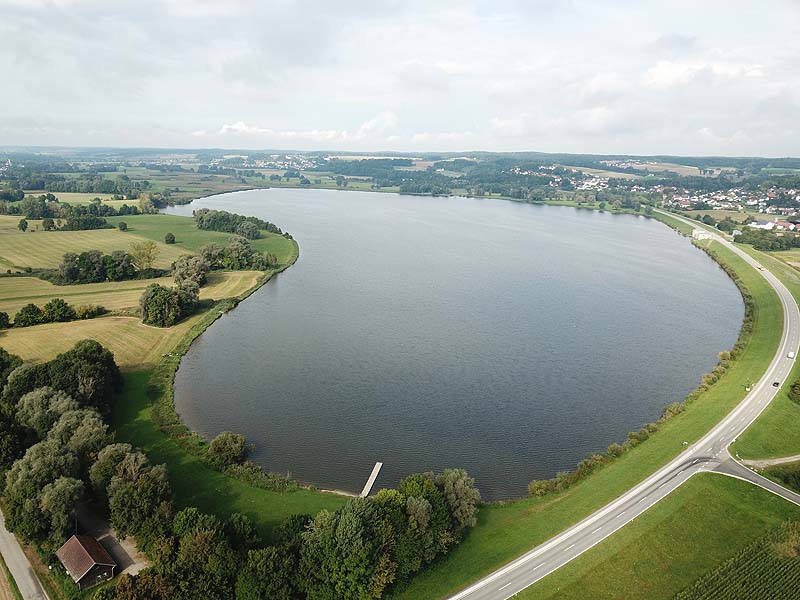 Luftaufnahme, Luftbild vom Vilstalsee in Marklkofen