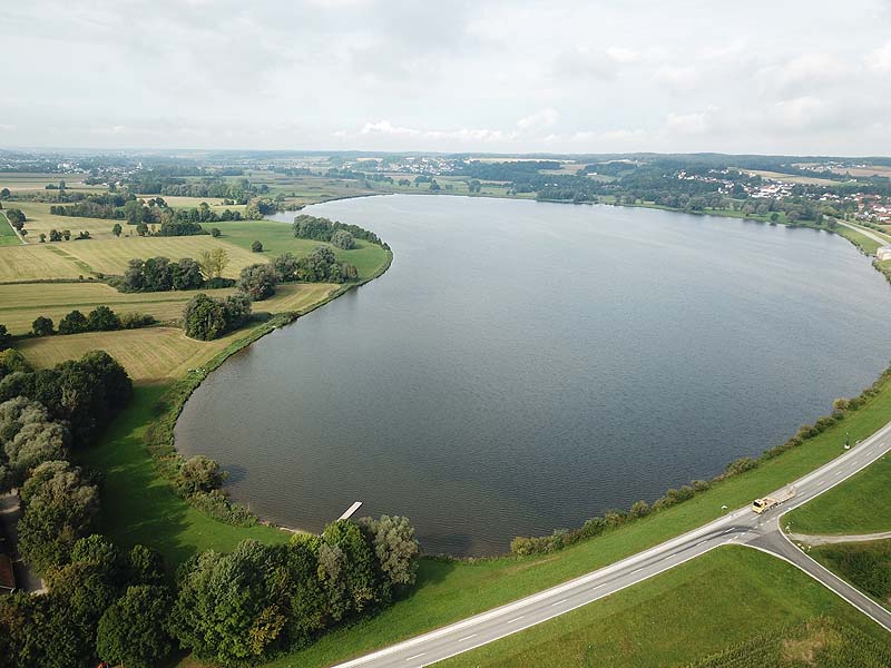 Luftaufnahme, Luftbild vom Vilstalsee in Marklkofen