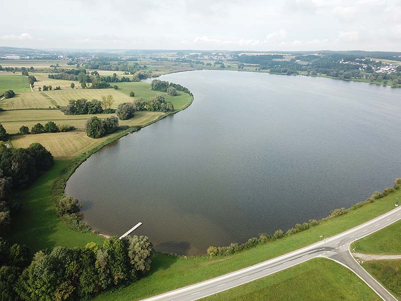 Luftaufnahme, Luftbild vom Vilstalsee in Marklkofen