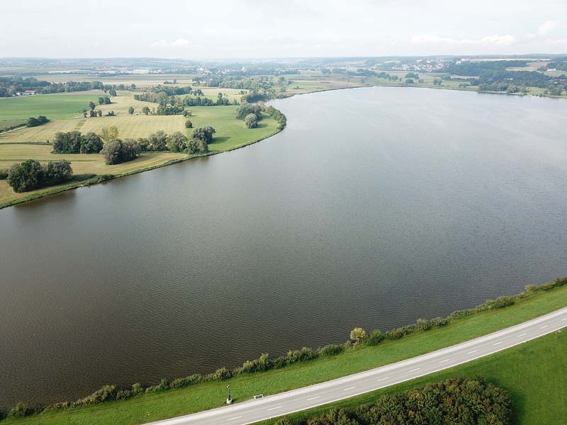 Luftaufnahme, Luftbild vom Vilstalsee in Marklkofen