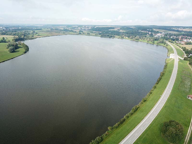 Luftaufnahme, Luftbild vom Vilstalsee in Marklkofen
