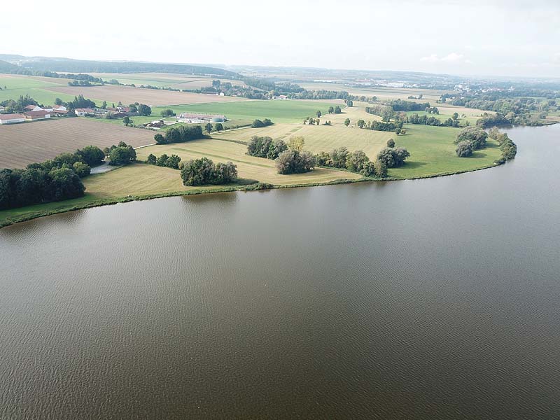 Luftaufnahme, Luftbild vom Vilstalsee in Marklkofen
