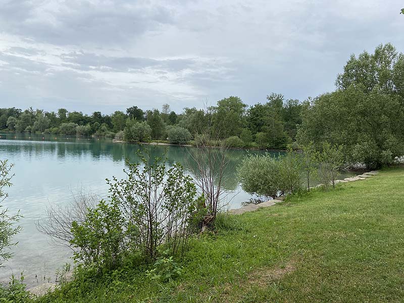 Der Badesee Waldmattensee in Lahr in Baden-Württemberg