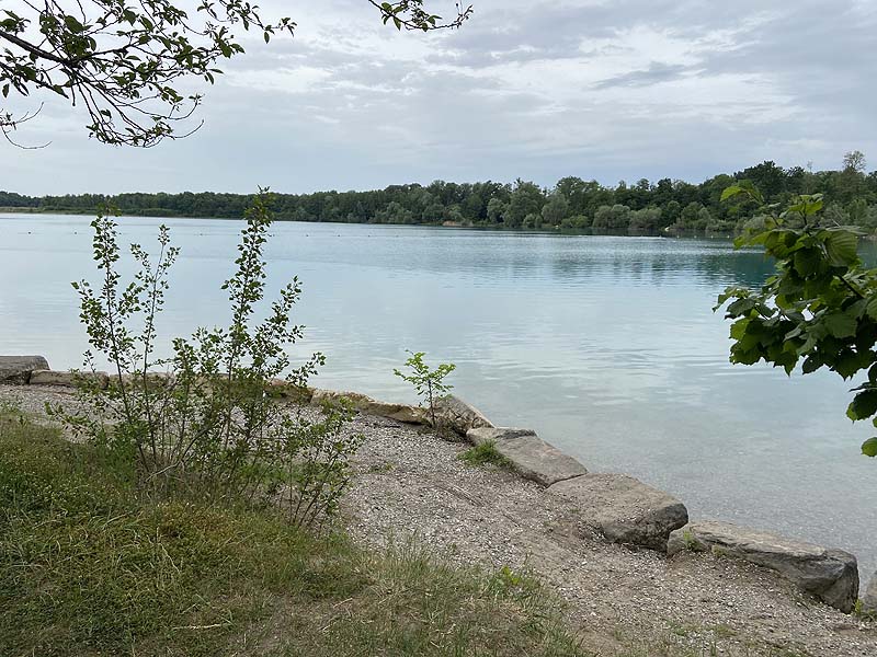 Der Badesee Waldmattensee in Lahr in Baden-Württemberg
