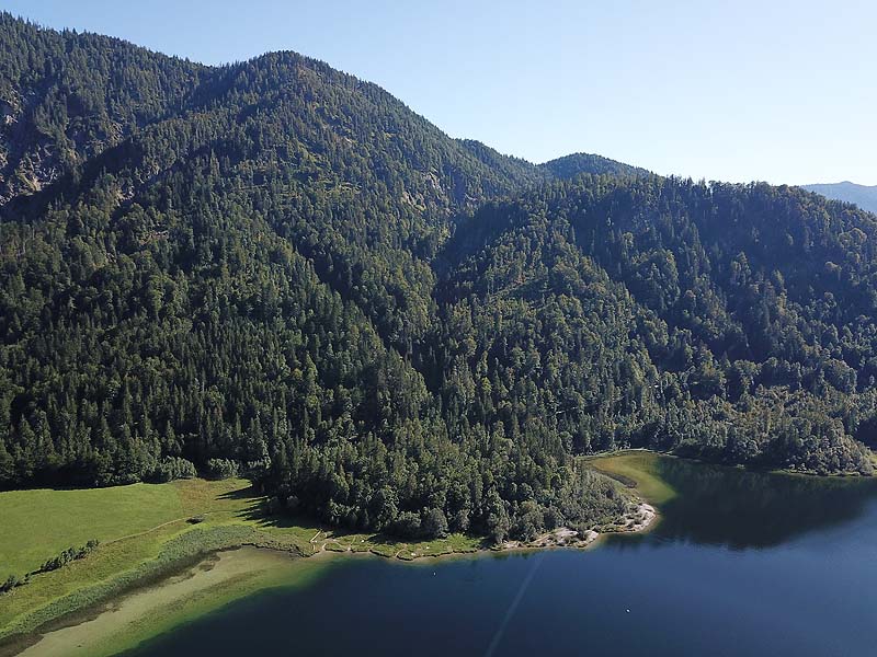 Luftaufnahme, Luftbild vom Weitsee in Reit im Winkl